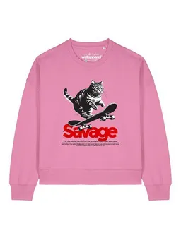 watapparel watapparel Sweatshirt Frauen Savage Cat – Produktbild 1 von 1