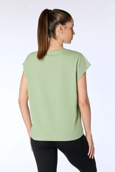 Leela Cotton Leela Cotton Damen Oversize T-shirt Bio-Baumwolle Kurzarmshirt 4416, Basilikum, – Produktbild 2 von 2