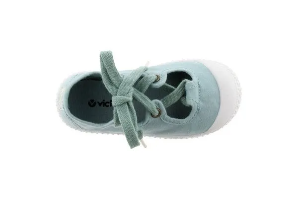 Victoria Victoria vegane Kinder-Schnürr-Ballerinas – Bailerina de Lona, Manzana (grün), – Produktbild 4 von 4