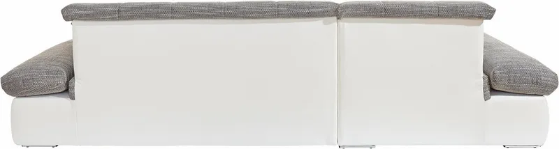 DOMO collection Ecksofa MORIC 300x172 cm, XXL-Sofa mit viel Platz, L-Form, auch in Cord, wahlweise mit Bettfunktion und Armteilverstellung, Grau|weiß, – Produktbild 5 von 8