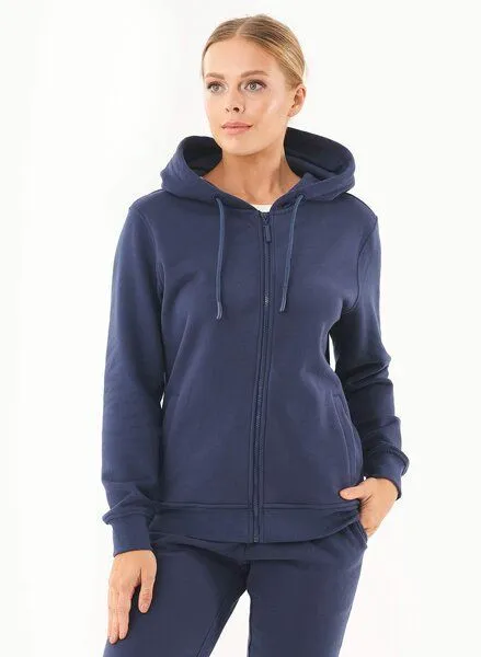 ORGANICATION ORGANICATION Soft Touch Zip-Hoodie aus Bio-Baumwolle, Blau(navy), – Produktbild 1 von 4