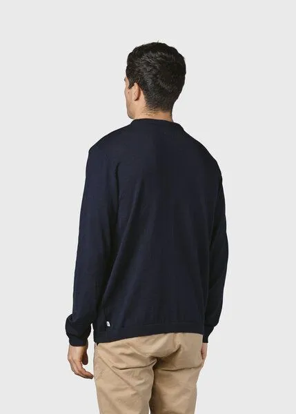 Klitmøller Collective Klitmøller Collective Merino-Strickpullover - Mens Basic Merino Wool - mulesingfrei, Blau (navy), – Produktbild 3 von 4