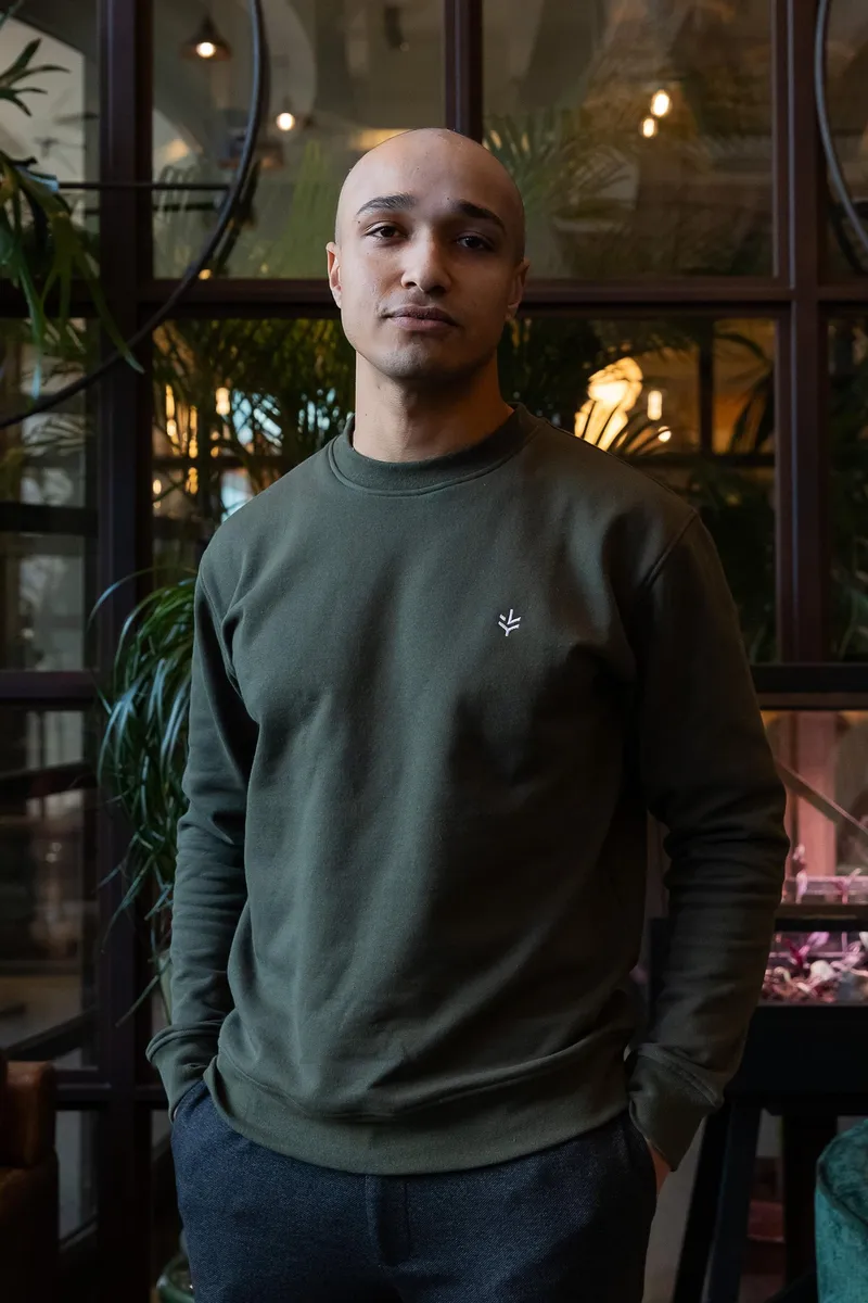 Lucid Collective Lucid Collective Herren vegan Sweatshirt Just Jungle Grün, Dunkelgrün, – Produktbild 1 von 2