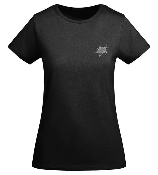 vis wear vis wear Die Schildkröte aus dem Ozean - Damen Organic Shirt, Schwarz, – Produktbild 3 von 3