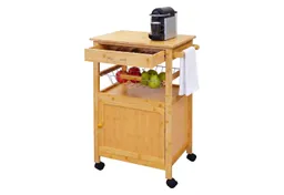 RELAXDAYS RELAXDAYS Küchenwagen Bambus Küchenwagen mit Schrank & Korb, (2 St) – Produktbild 1 von 1