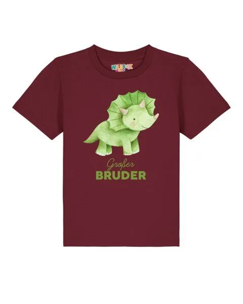 watabout.kids watabout.kids T-Shirt Kinder Dinosaurier 01 Großer Bruder, Burgundy, – Produktbild 1 von 2