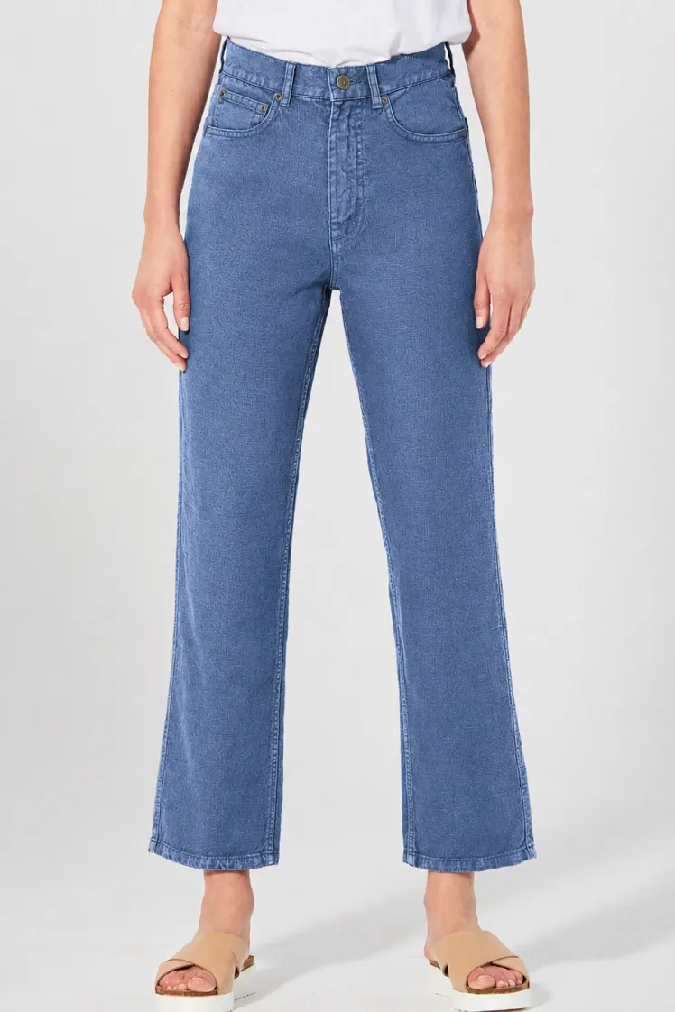 HempAge Hempage Damen vegan Jeans Mit Hoher Leibhöhe Blueberry, Blau, – Produktbild 2 von 2