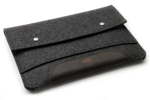 Pack & Smooch Pack & Smooch iPad Pro / Air 11", iPad Air 10.9" Merino Wollfilz Hülle Hampshire, Anthrazit-dunkelbraun, – Produktbild 6 von 8
