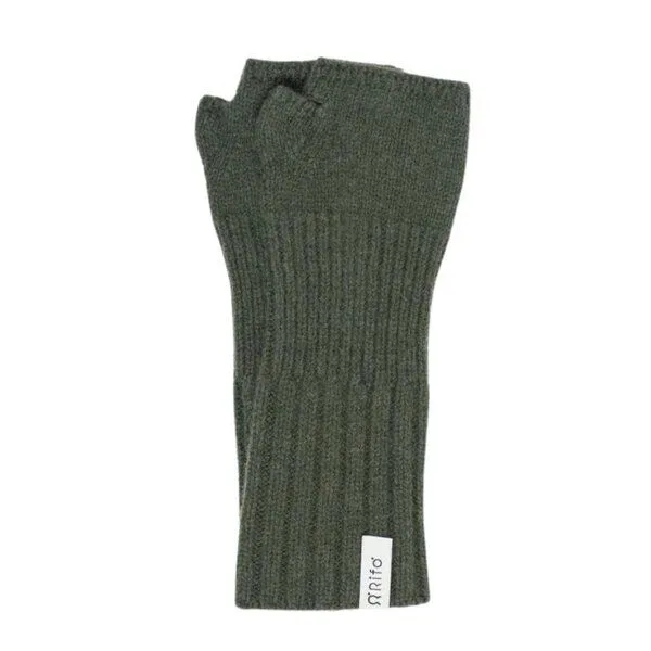 Rifò - Circular Fashion Made in Italy Rifò - Circular Fashion Made in Italy Recycelte Kaschmir-Pulswärmer – Tamara, Grün foresta, – Produktbild 1 von 3