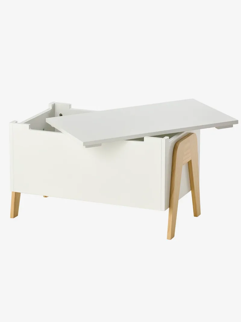 Vertbaudet Kinderzimmer Spielzeugtruhe RETRO, Weiß, – Produktbild 3 von 4