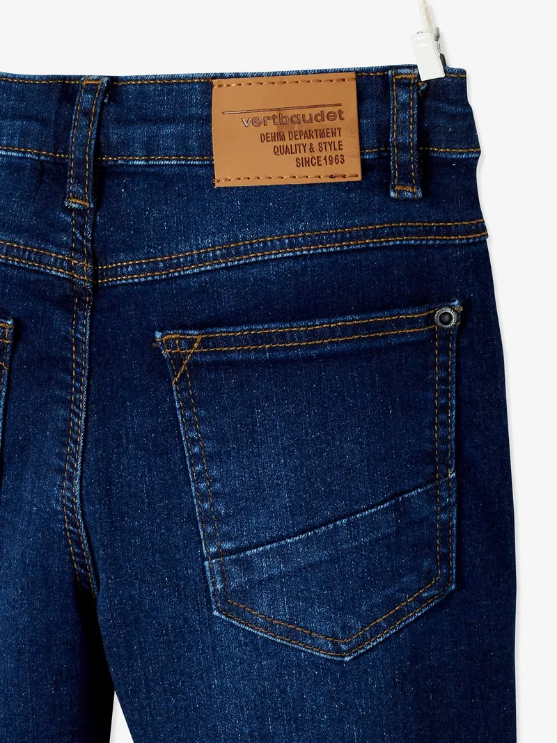 Vertbaudet Jungen Straight-Fit-Jeans Hüftweite COMFORT Bundweite verstellbar, Dark blue, – Produktbild 3 von 3