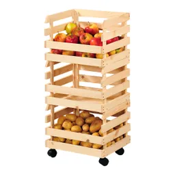 Kesper KESPER Kartoffel- & Obsthorde aus Kiefernholz, mit Rollen, 37 x 30 x 80 cm – Produktbild 1 von 1