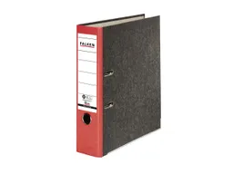 Falken 20 Falken Ordner "Recycling", Wolkenmarmor 250 g/m², DIN A4, RB 80 mm, rot – Produktbild 1 von 1