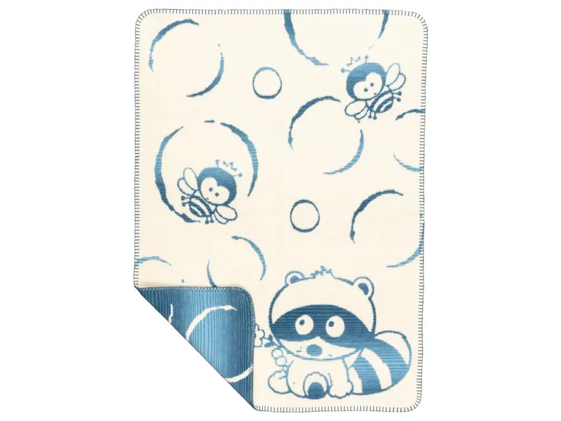 Richter Textilien Richter Textilien Kuschel- und Krabbeldecke BW Bubbels 75 x 100 cm, ca. 450g/m², Blau, – Produktbild 1 von 2