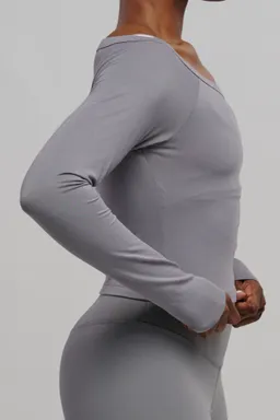 SEAAV SEAAV Damen vegan Top Boatneck Storm Grey – Produktbild 1 von 1