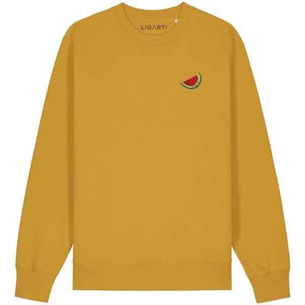 LIGARTI Bestickter Pullover – Wassermelone – LIGARTI Tiermanufaktur, Senfgelb, – Produktbild 1 von 2