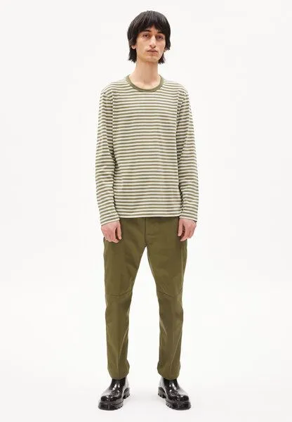 ARMEDANGELS ARMEDANGELS JOHAAN STRIPES - Herren Longsleeve Regular Fit aus Bio-Baumwolle, Oliva-off white, – Produktbild 3 von 3