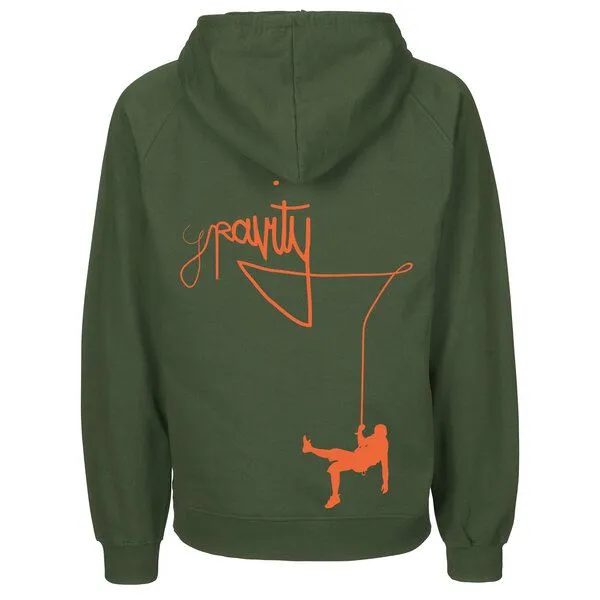HANDGEDRUCKT HANDGEDRUCKT "Gravity" Männer Hoody aus reiner Biobaumwolle (kbA), Military, – Produktbild 1 von 1