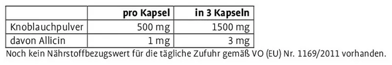 Sanct Bernhard Knoblauch-Kapseln 500mg - 180 Kapseln – Produktbild 2 von 3