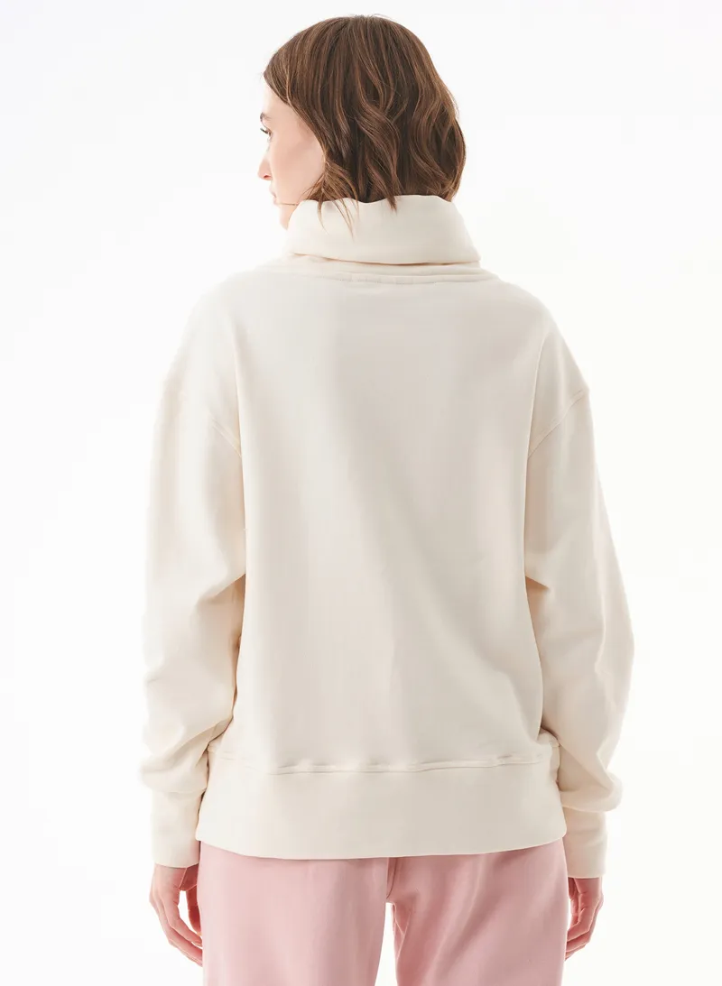 ORGANICATION ORGANICATION Damen vegan Pullover Rollkragen Bio-Baumwolle Off-White, Weiß, – Produktbild 1 von 2