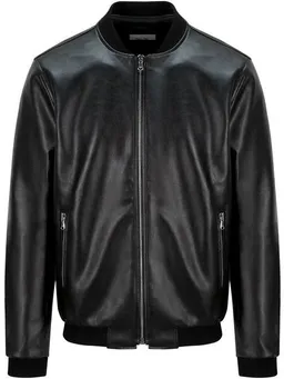 Will's Vegan Shop Will's Vegan Shop Bomberjacke Schwarz vegan Leder Herren – Produktbild 1 von 1