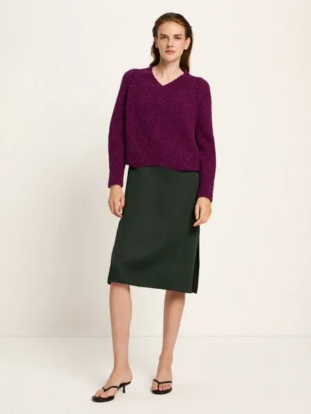 LANIUS LANIUS Pullover mit V-Ausschnitt, Bordeaux, – Produktbild 4 von 4
