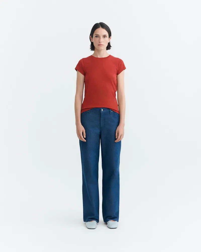 thinking mu Thinking MU Damen vegan Jeans Mit Niedriger Leibhöhe Naturfarben Kettan Indigo, Blau, – Produktbild 1 von 2
