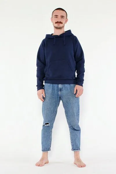 YOIQI YOIQI Unisex Hoodie aus Bio-Baumwolle COZY, Blau, – Produktbild 4 von 4