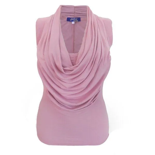 körber mode körber mode Wasserfallshirt aus Modal, ultraweich, mit integriertem Bandeau in verschiedenen Farben, Rosa, – Produktbild 1 von 3
