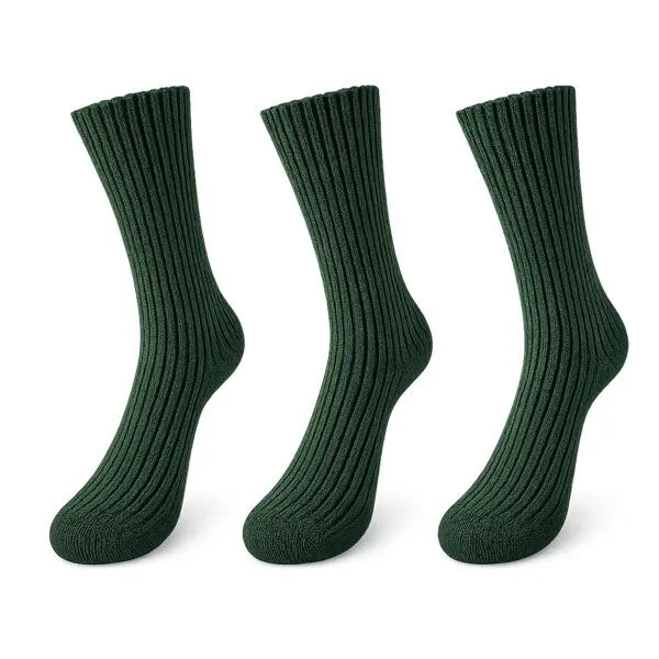 Bruno Barella Bruno Barella Damen Socken aus feiner Lammwolle – 3er-Pack, Tannengrün, – Produktbild 1 von 2