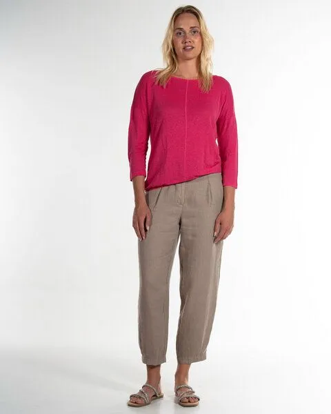 Alma & Lovis Alma & Lovis Sommer Leinenshirt aus Leinen-Jersey | Linen Pure, Pink, – Produktbild 2 von 3