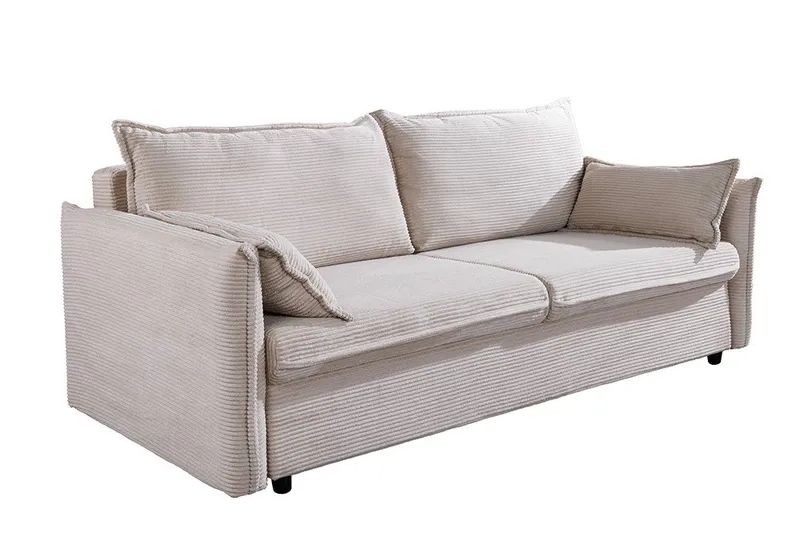 riess-ambiente Schlafsofa APARTMENT 215cm beige · XXL Cord, inkl. Kissen, inkl. Bettkasten, FSC, Einzelartikel 1 Teile, 3-Sitzer-Couch mit Bettfunktion - ideal für Wohn- oder Gästezimmer, Beige, – Produktbild 2 von 5