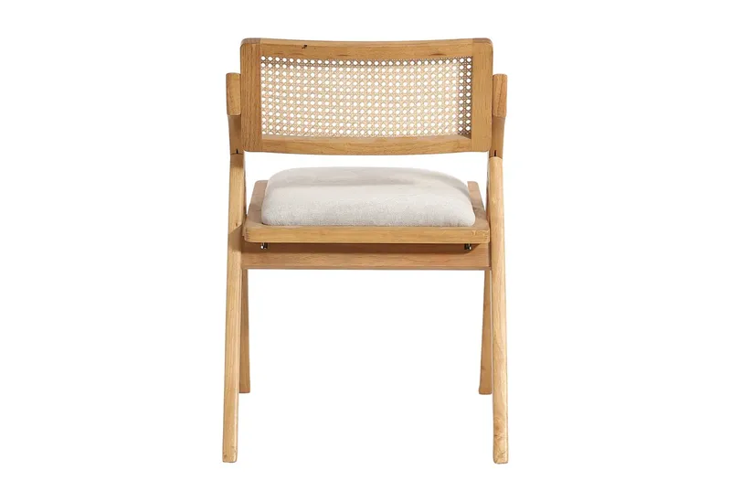 LIM HOME Klappstuhl Massivholz Rattan (Packung, 1 St), Gestell aus Massiveholz FSC®, Sitzfläche aus Rattan, Beige, – Produktbild 4 von 5