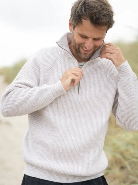 FUXBAU FUXBAU Männer Merino Troyer, Beigemeliert, – Produktbild 2 von 4