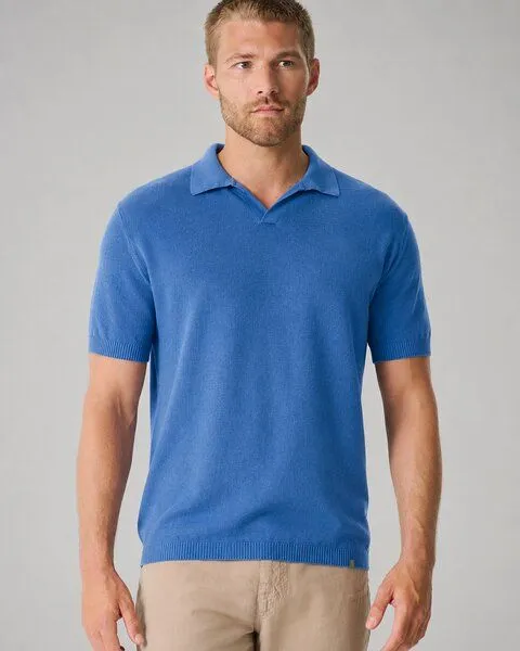 HempAge HempAge Herren Sommer Strick-Polo Hanf/Biobaumwolle, Royal(blau), – Produktbild 1 von 4