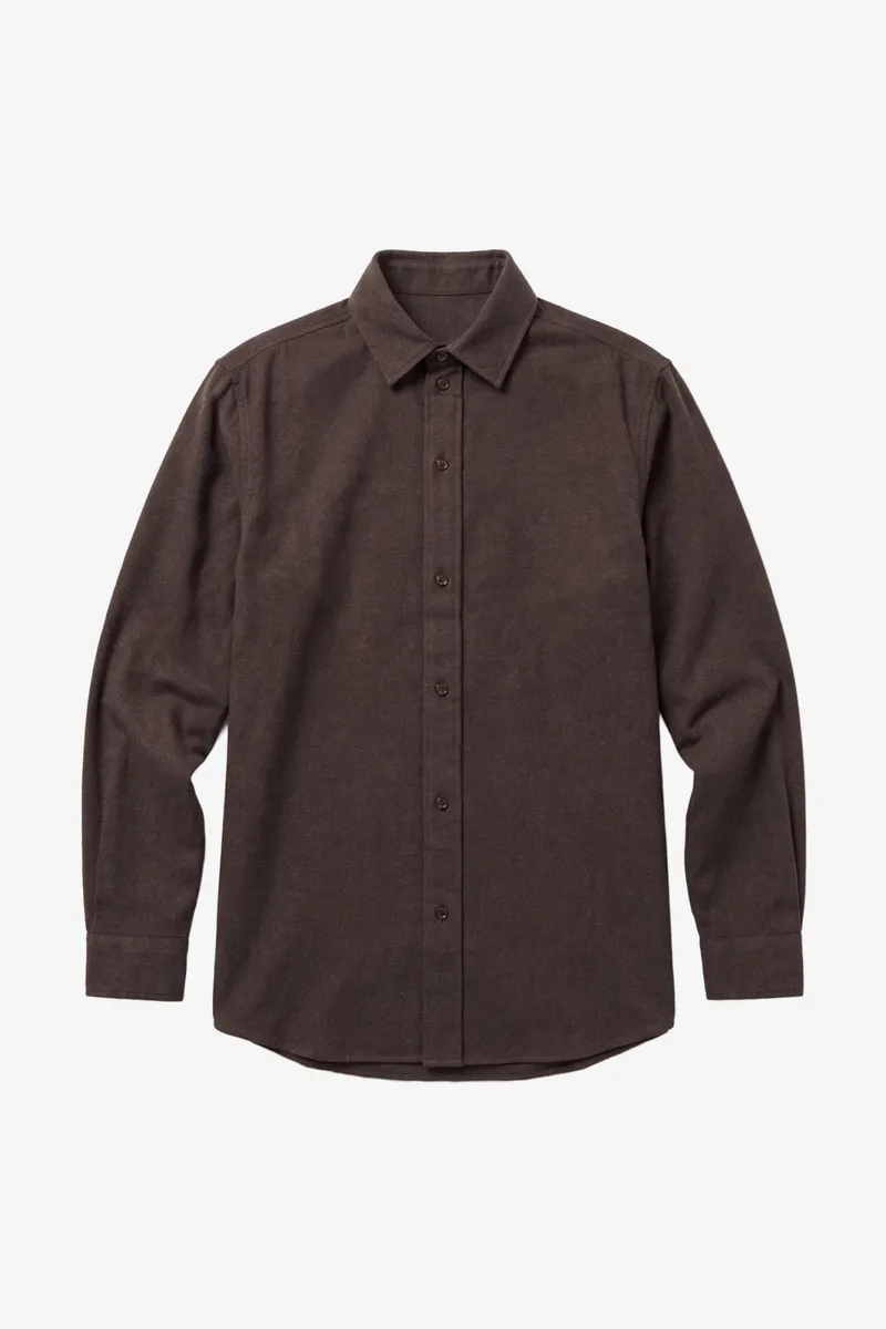 KnowledgeCotton Apparel KnowledgeCotton Apparel Damen vegan Hemd Vega Relaxed Flanell Chocolate Torte, Braun, – Produktbild 2 von 2
