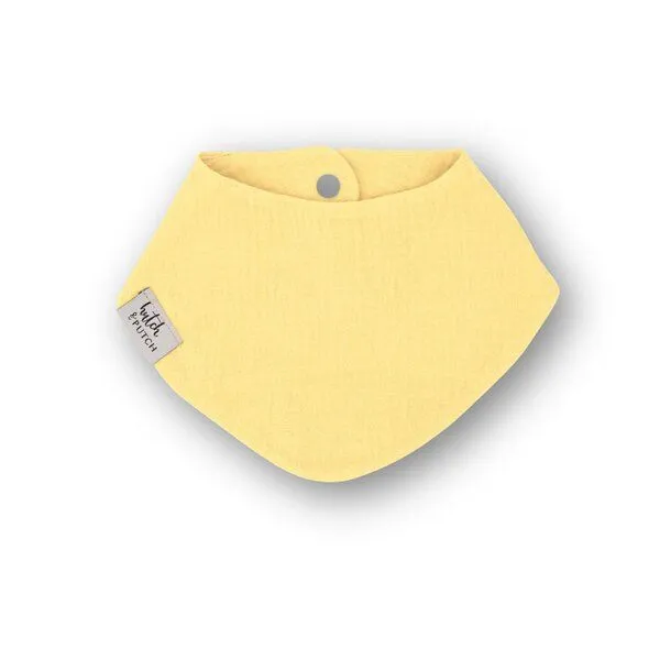 Hutch&Putch Hutch&Putch Musselin Lätzchen - Dreieckstuch mit Druckknopf für Baby (0-2 Jahre) aus 100% Bio-Baumwolle, Soft yellow, – Produktbild 1 von 2
