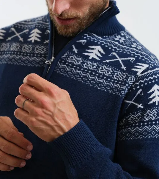 Gary Mash GARY MASH Herren-Stricktroyer Keene aus Biobaumwolle, Blau, – Produktbild 2 von 4