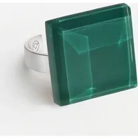 ALEXASCHA ALEXASCHA Geometrischer Statement Ring aus Glas | PUREFORM, Malachitgrün, – Produktbild 1 von 1