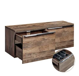 Lomadox Waschbeckenschrank PUEBLA-56 Vintage Oak Eiche 120/48,5/46 cm – Produktbild 1 von 1
