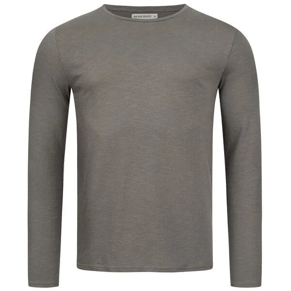 NATIVE SOULS NATIVE SOULS Slub Longsleeve Basic Herren, Dark grey, – Produktbild 1 von 1