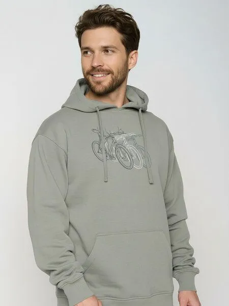 GreenBomb GREENBOMB Race Joy - Gemütlicher Hoodie aus Bio-Baumwolle / hochwertiger Print / GOTS / Fair & Vegan, Grau (moos mint), – Produktbild 2 von 4