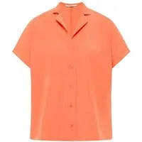 LANIUS LANIUS Kurzarmbluse aus Tencel und Leinen, Coral (orange), – Produktbild 1 von 1