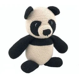 Luna-Leena Luna-Leena Pandabär Kuscheltier – Schwarz-Weiß – handgehäkelt aus Bio-Baumwolle – Produktbild 1 von 1