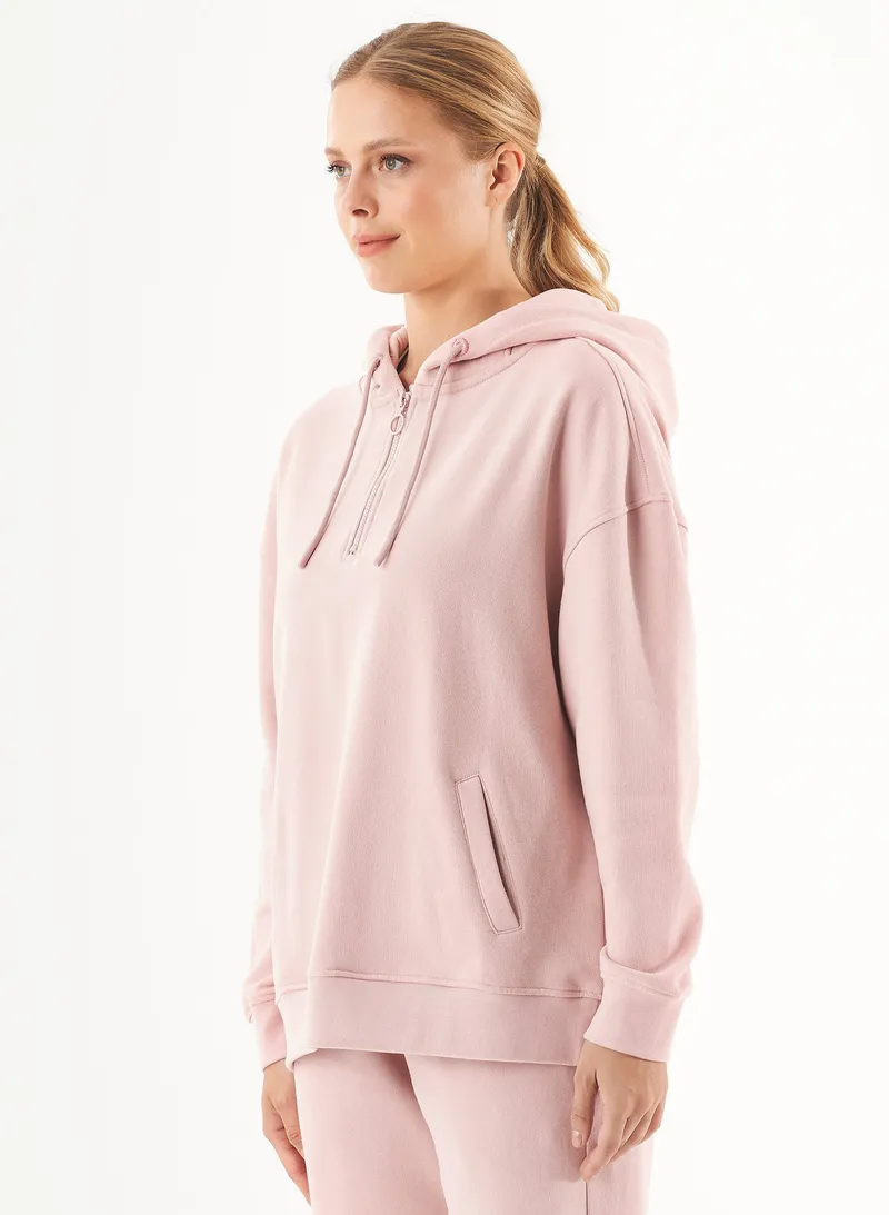 ORGANICATION ORGANICATION Damen vegan Sweat-Hoodie Aus Bio-Baumwolle Altrosa, Rosa, – Produktbild 1 von 2
