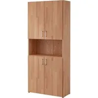 TPT Regalschrank 'buxing solid' mit 4 kurzen Türen B 80 x T 33 x H 185,5 cm, gl. Front, Buche – Produktbild 1 von 1