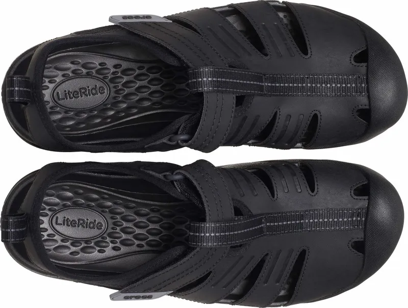 Crocs Crocs Yukon Fisherman Sandale Halbschuh, Slipper, Trekkingschuh mit praktischem Klettverschluss, Schwarz, – Produktbild 3 von 5
