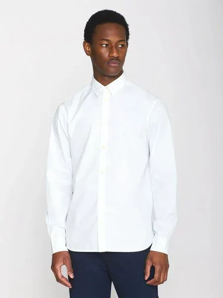 KnowledgeCotton Apparel KnowledgeCotton Apparel Hemd - ALF regular crispy cotton shirt - aus Bio-Baumwolle, Weiß (bright white), – Produktbild 1 von 4