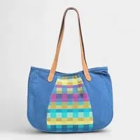 Dragolina Dragolina Schultertasche/ Shopper Bente mit Webstoff der Pwo Karen, Jeansblau, – Produktbild 1 von 1