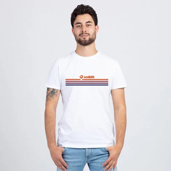 Lexi&Bö Lexi&Bö Sundown Stripes T-Shirt Herren, Weiss, – Produktbild 1 von 4